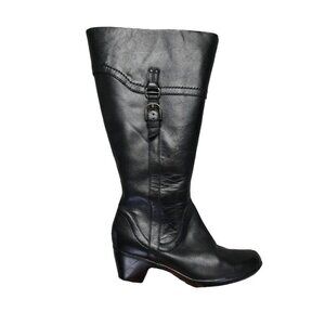 Clarks INGALLS‎ VICKY 2 Tall Black Leather Riding Boots Women’s Size 7.5 Heeled